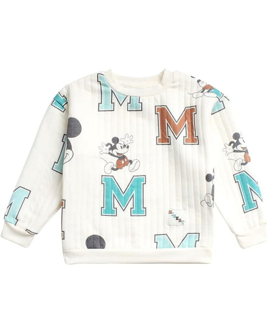 Mickey conjunto abrigo y jogger blanco letra M - Talla 4T