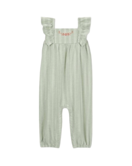 Carter's jumpsuit verde flores - Talla 12m