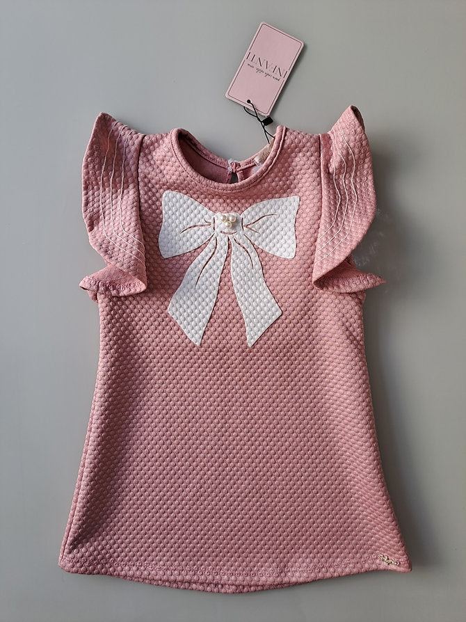 Infanti vestido rosa lazo - Talla 12