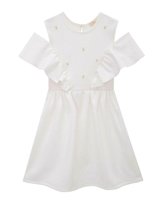 Infanti vestido blanco plisado - Talla 6