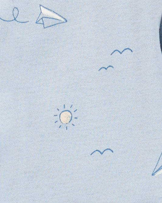 Carter's conjunto 3 piezas celeste avión - Talla 12 meses
