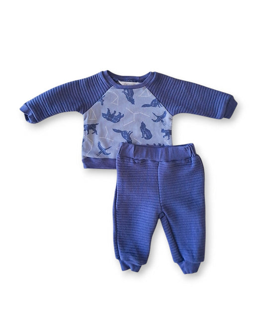 Emily & Oliver conjunto azul animales - Talla 3a6 meses
