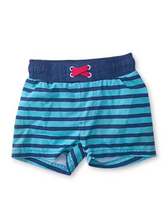 Cat & Jack short traje de baño rayas azul y verde - Talla 12 meses