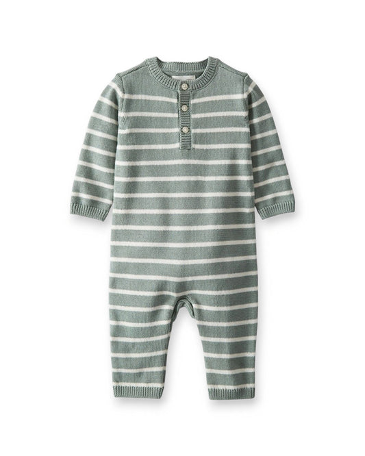 Carter's jumpsuit tejido verde rayas - Talla 24 meses