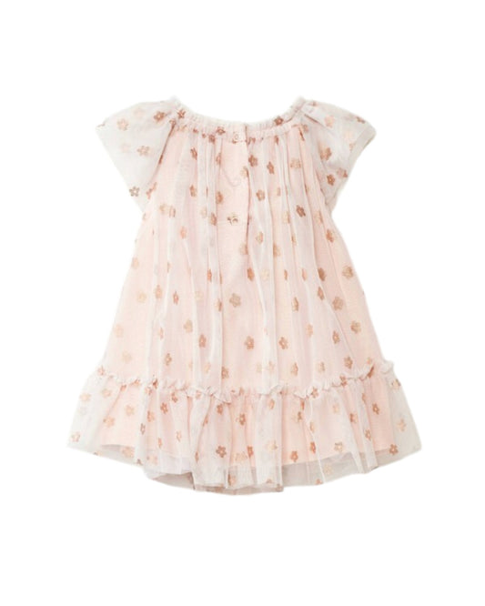 Cat & Jack vestido color durazno floreado con calzón - Talla 18m