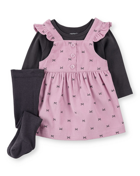 Carter's overall rosa top y medias - Talla 6m