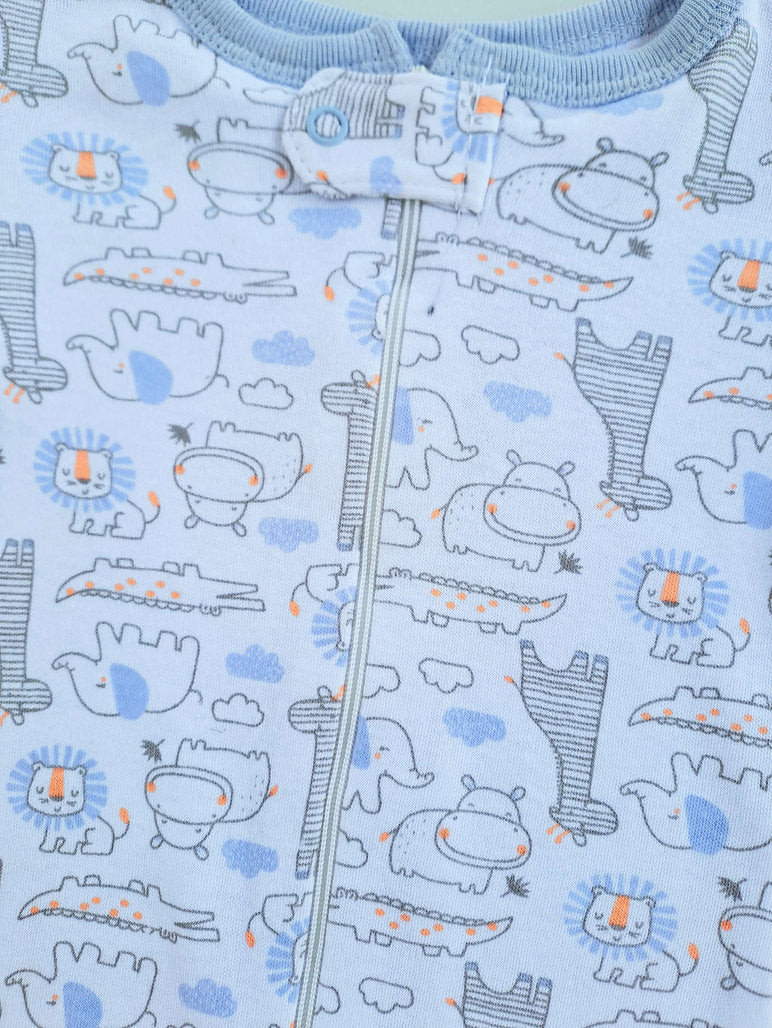 Swiggles pijama zipper animales 100% algodón - Talla 0a3 meses