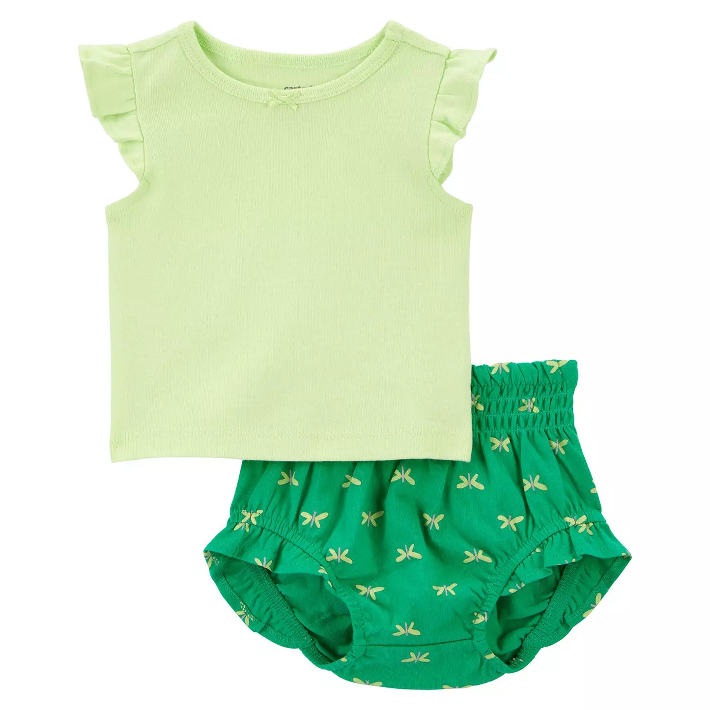 Carter's Set 3 piezas calzón y blusa verde y blusa lima - Talla 18m