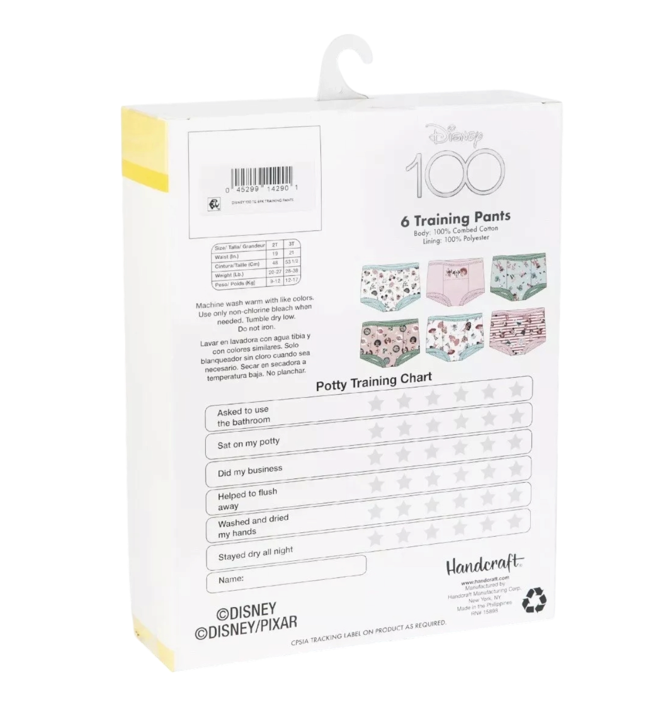 Disney 100 set de 6 calzones entrenadores - Talla 2T