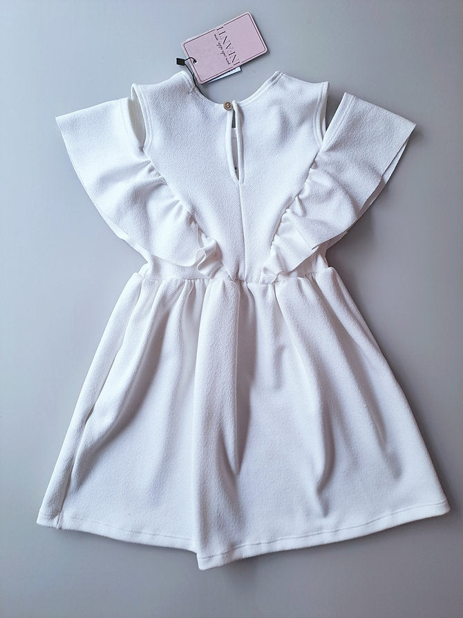 Infanti vestido blanco plisado - Talla 6