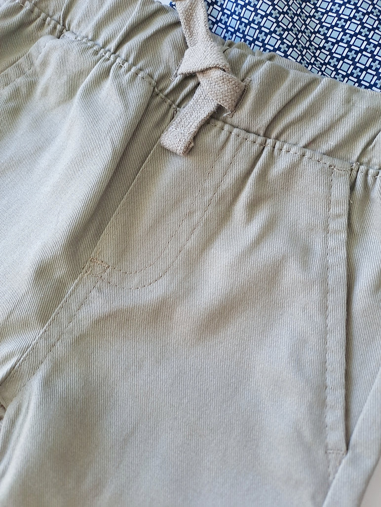 Ben Sherman conjunto pantalon verde camisa manga corta - Talla 12m 18m