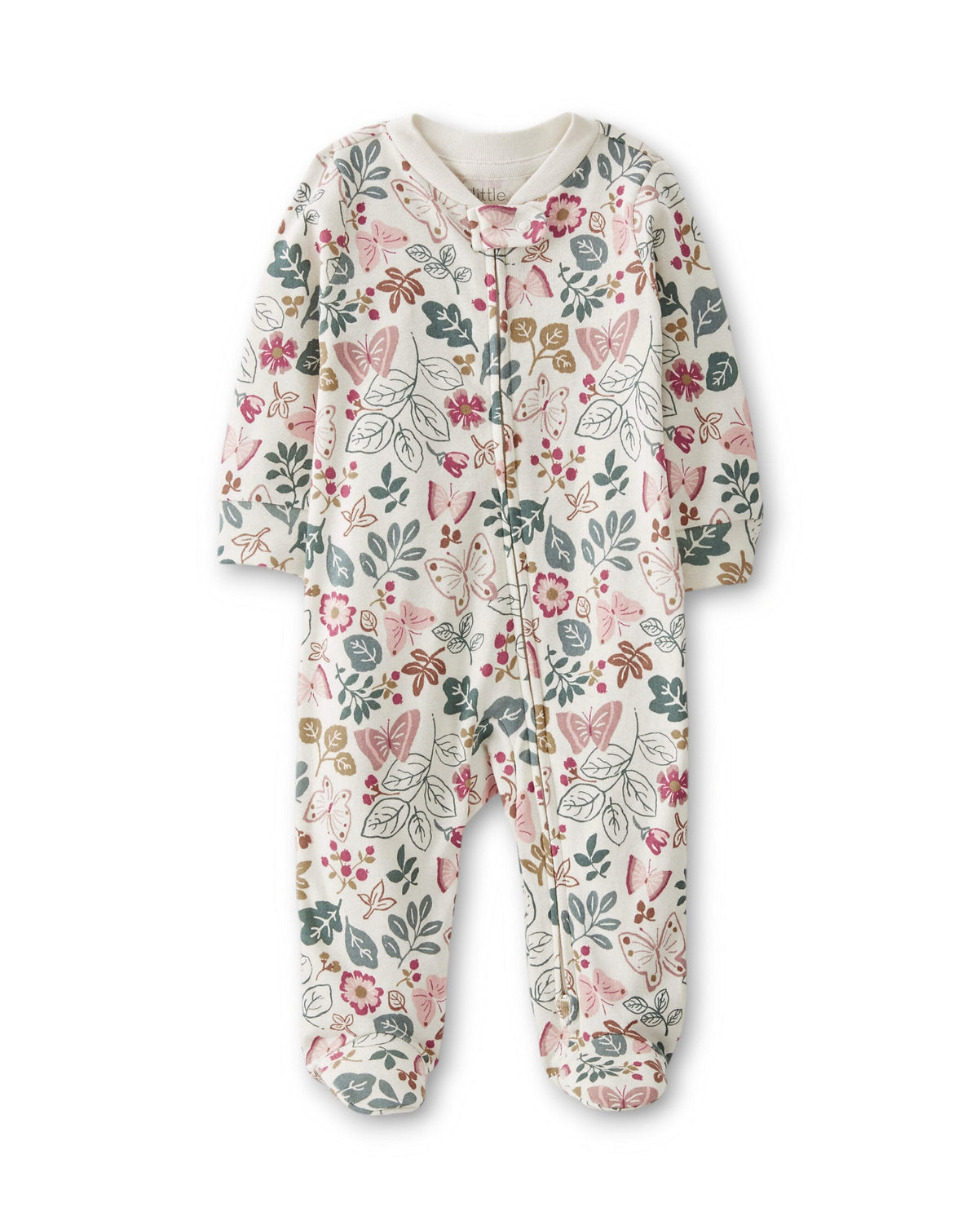 Carter's pijama pie cerrado doble zipper floreada algodón orgánico - Talla 6m