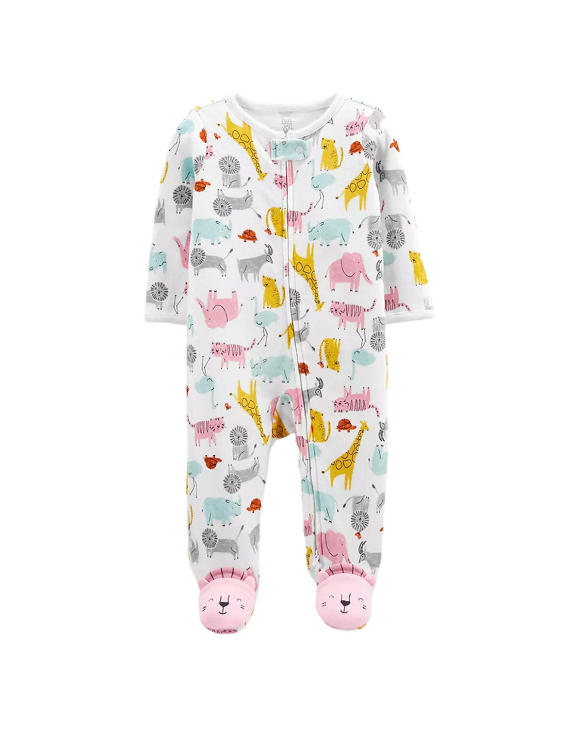 Carter's pijama pie cerrado doble zipper animales - Talla Recién Nacido