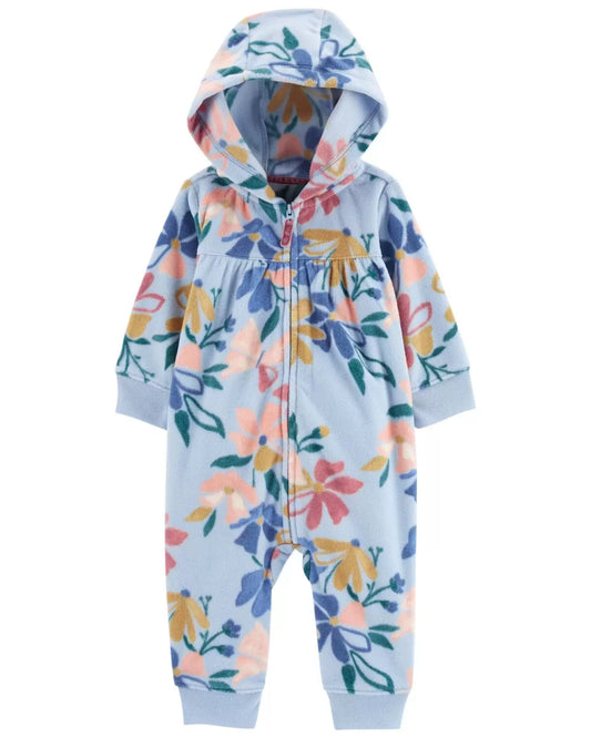 Carters jumpsuit flores tela polar - Talla 6m