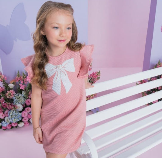 Infanti vestido rosa lazo - Talla 12