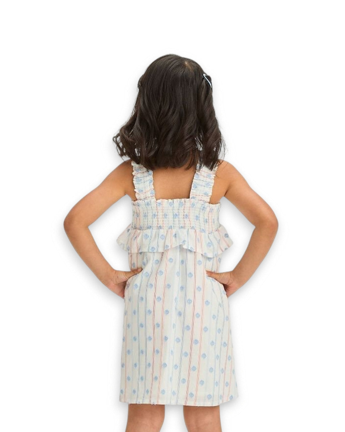Cat & Jack vestido blanco rayas - Talla 3T