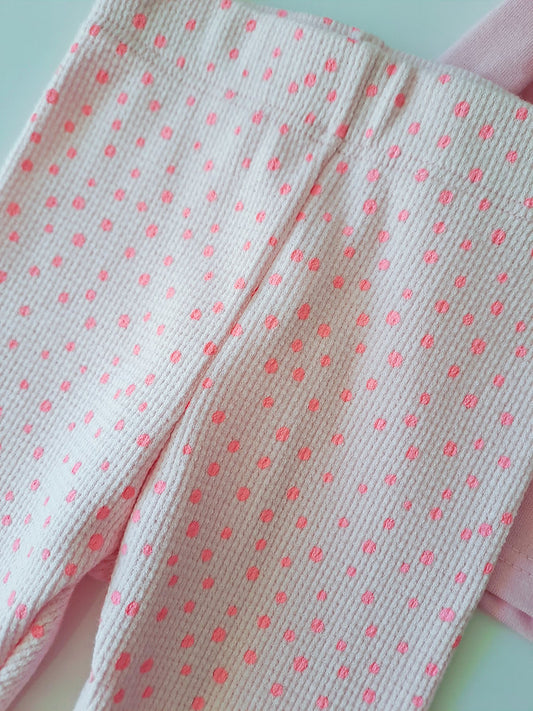 Infanti conjunto legging rosa y blusa corazon - Talla 6a9m
