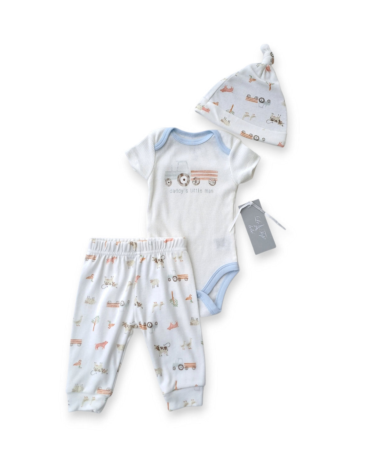 Le Top Bebé conjunto 3 piezas granja - Talla 0a3m 3a6m