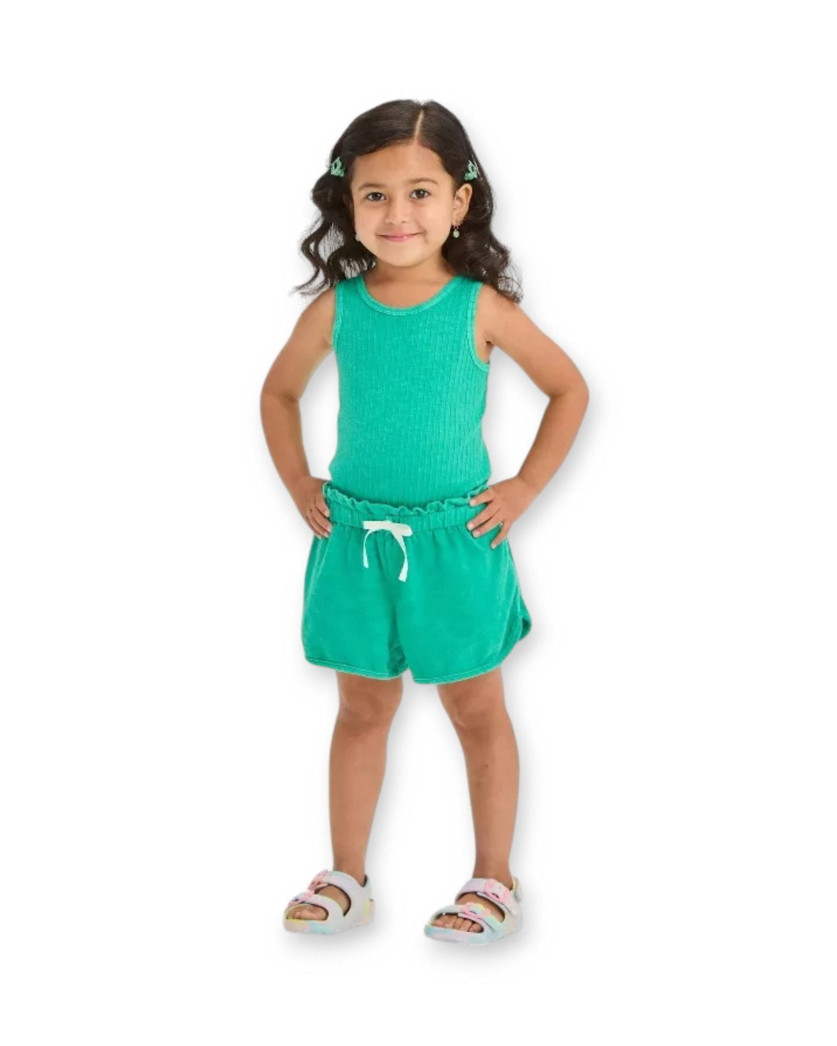 Cat & Jack romper verde lazo blanco - Talla 2T