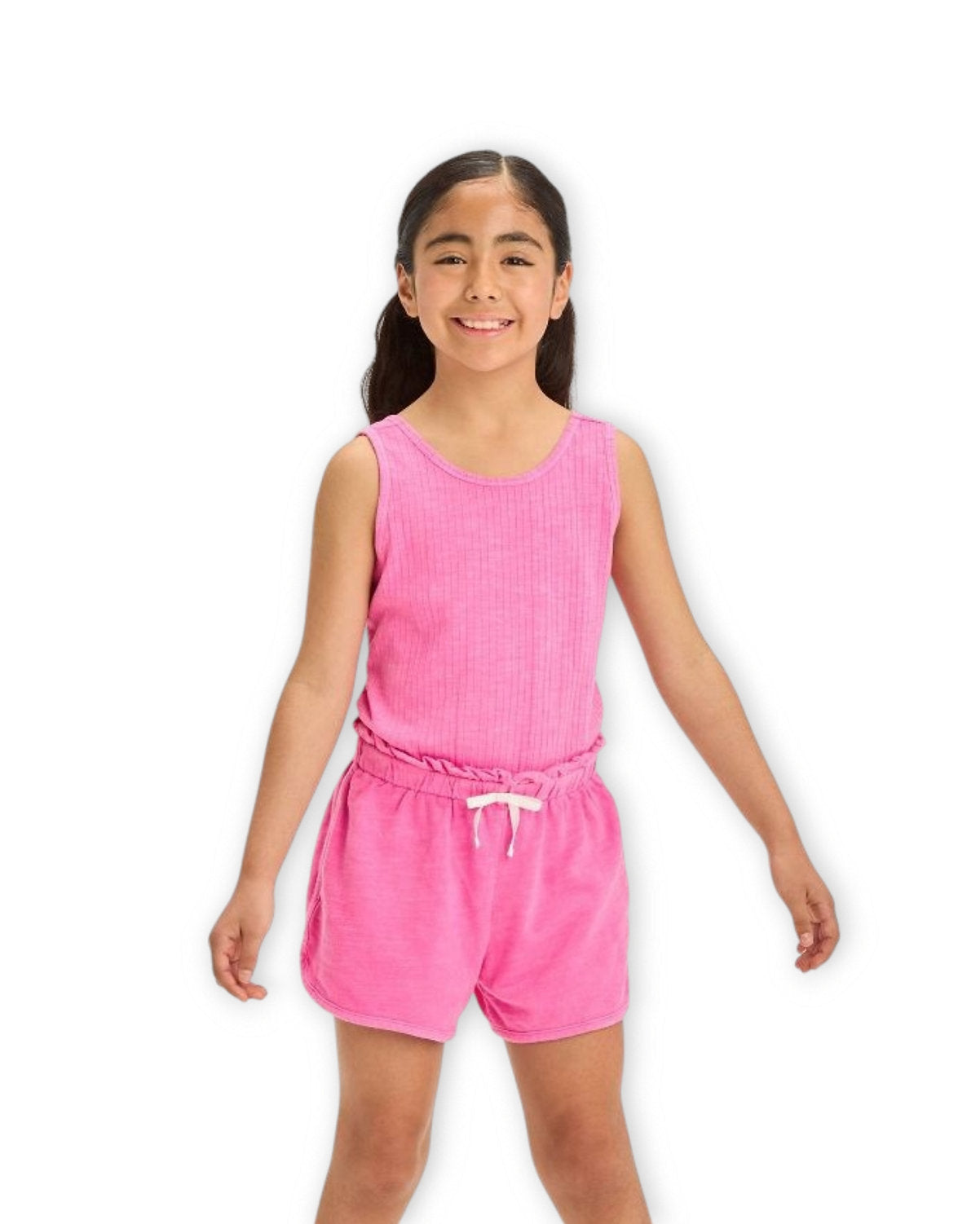 Cat & Jack romper fucsia lazo blanco - Talla 18m