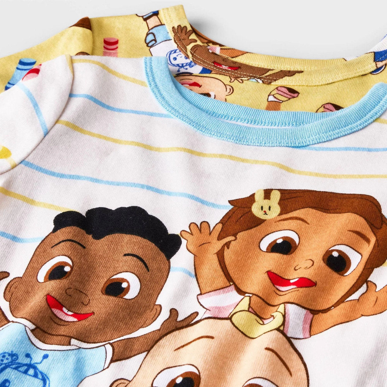 Cocomelon set 2 pijamas amarilla blanca manga corta unisex - Talla 2T