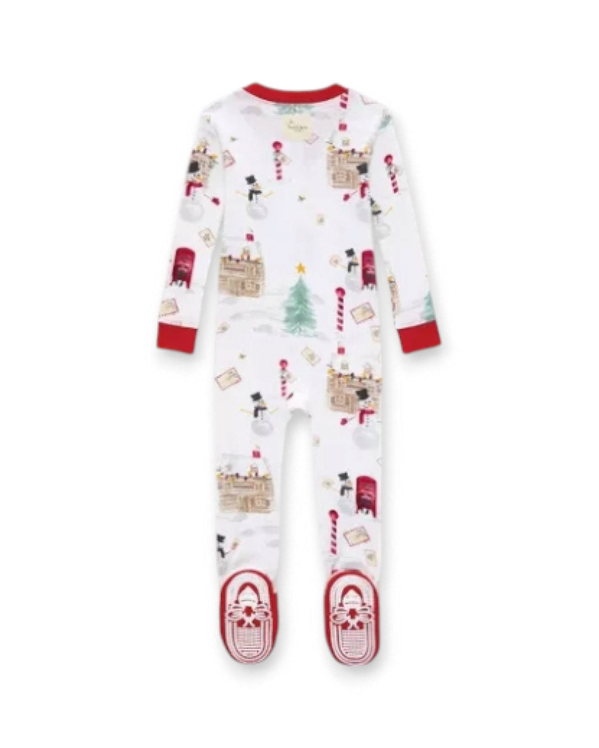 Burt's Bees Baby pijama blanca navidad pie cerrado zipper - Talla 18 meses