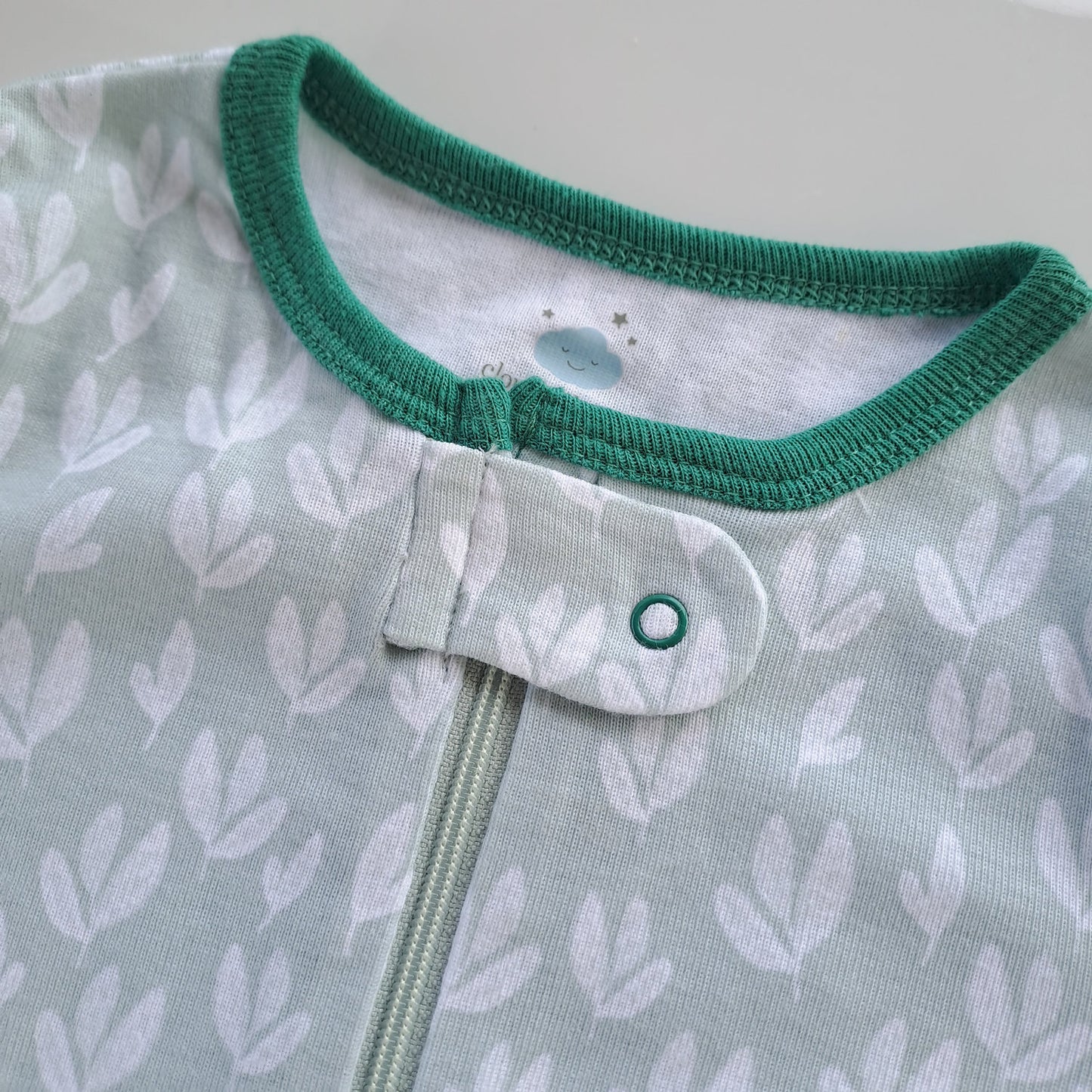 Cloud Island pijama pie cerrado verde - Talla 6a9 meses