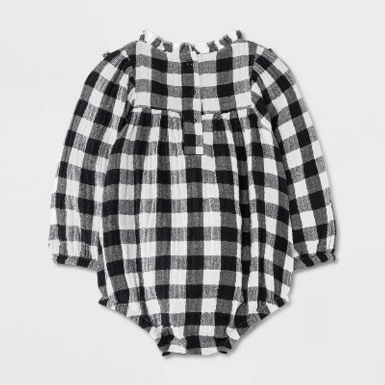 Cat & Jack romper blanco negro manga larga - Talla 24 meses