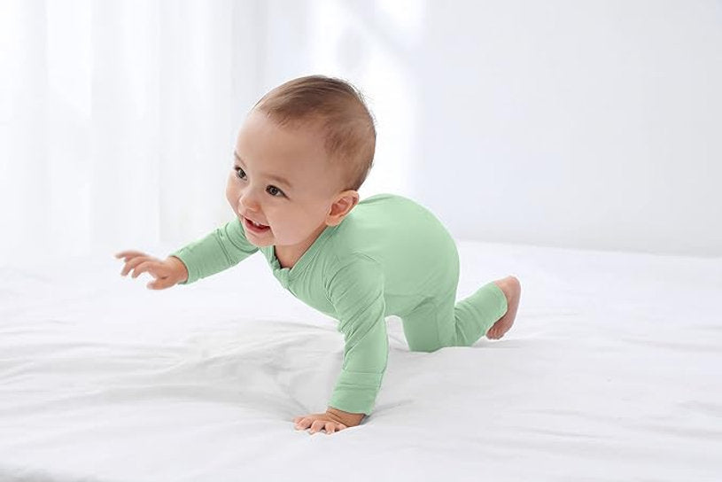 Guisby set 2 pijamas cierre tela rayón bambú - Talla 12a18 meses