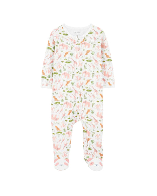 Carter's pijama pie cerrado doble zipper safari - Talla 3 meses