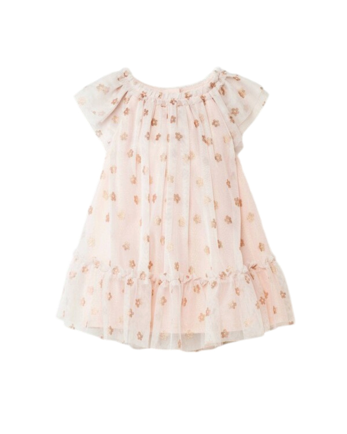 Cat & Jack vestido color durazno floreado con calzón - Talla 18m