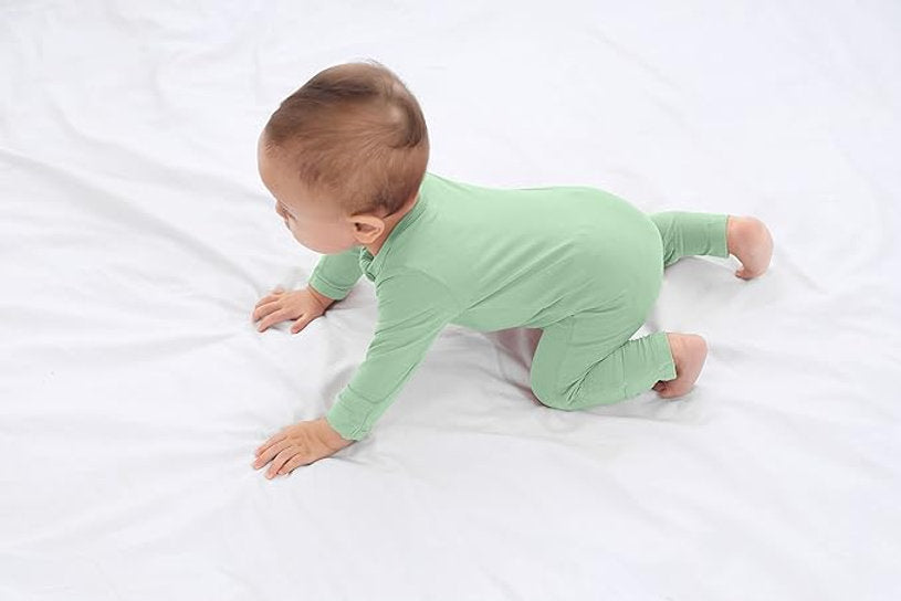 Guisby set 2 pijamas cierre tela rayón bambú - Talla 12a18 meses