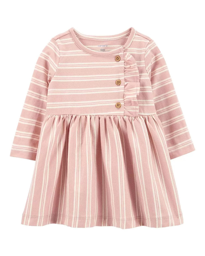 Carters vestido rosa rayas - Talla 6m