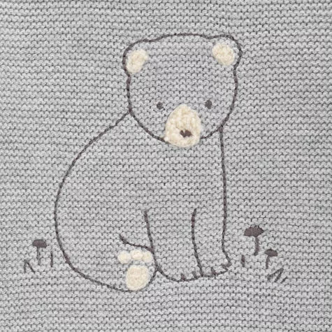 Carter's conjunto 3 piezas gris tejido oso - Talla 12 meses