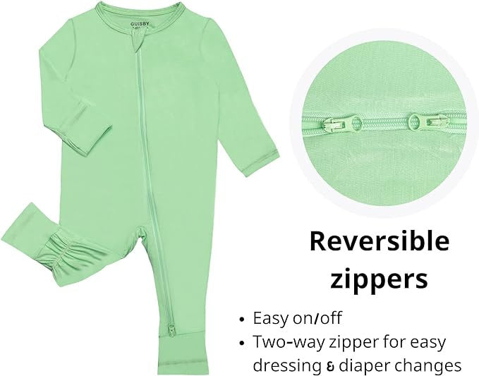 Guisby set 2 pijamas cierre tela rayón bambú - Talla 12a18 meses