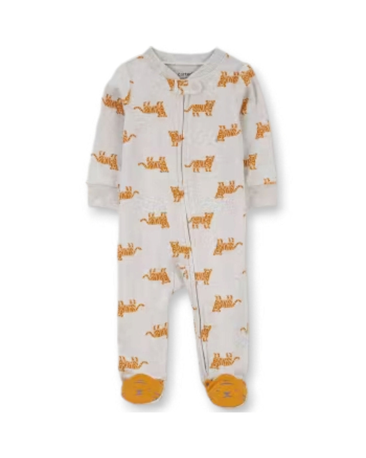 Carter's pijama pie cerrado doble zipper tigre - Talla Recién Nacido