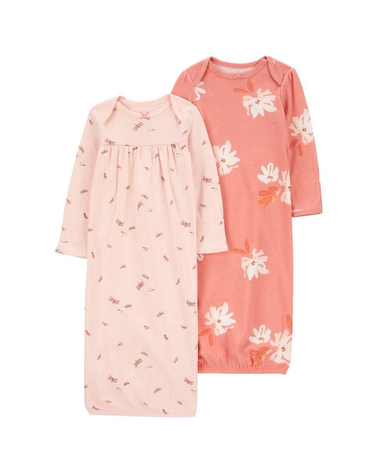 Carters set 2 pijama saco de dormir libelula flores - Talla 3 meses