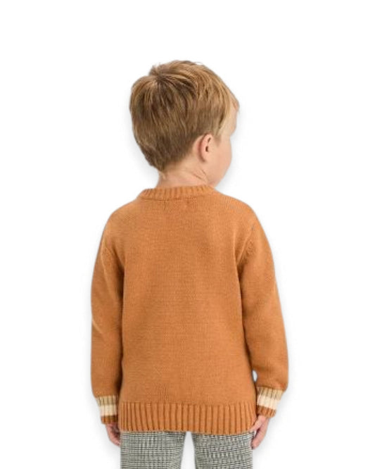 Cat & Jack suéter tejido marrón oso - Talla 18m