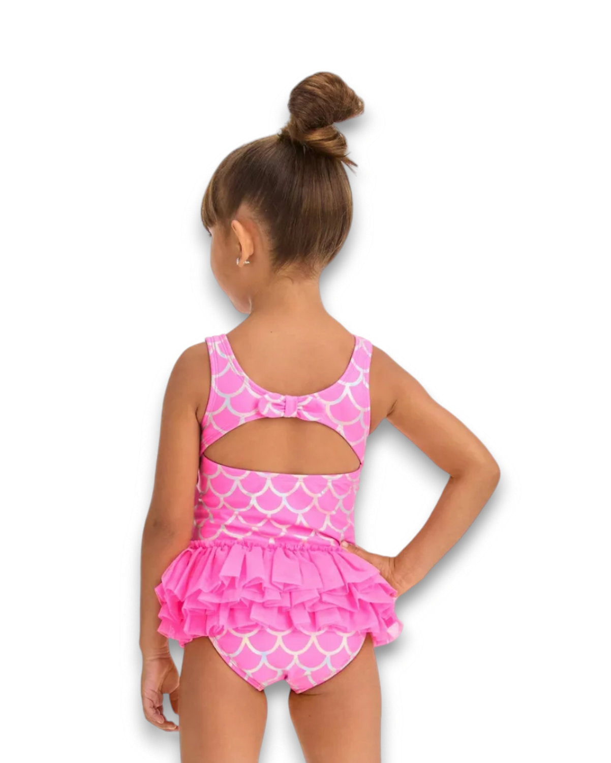 Cat & Jack traje de baño sirena 1 pieza tul fucsia - Talla 2T