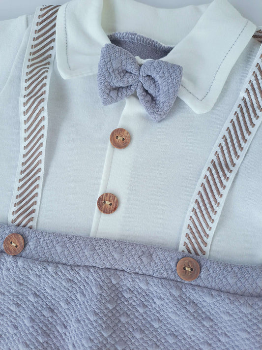 Million Babies enterizo tirantes corbatín - Talla 3 meses