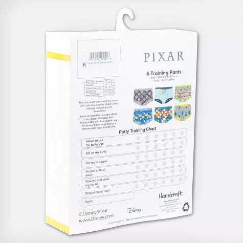 Disney Pixar set 6 calzoncillos entrenadores - Talla 3T