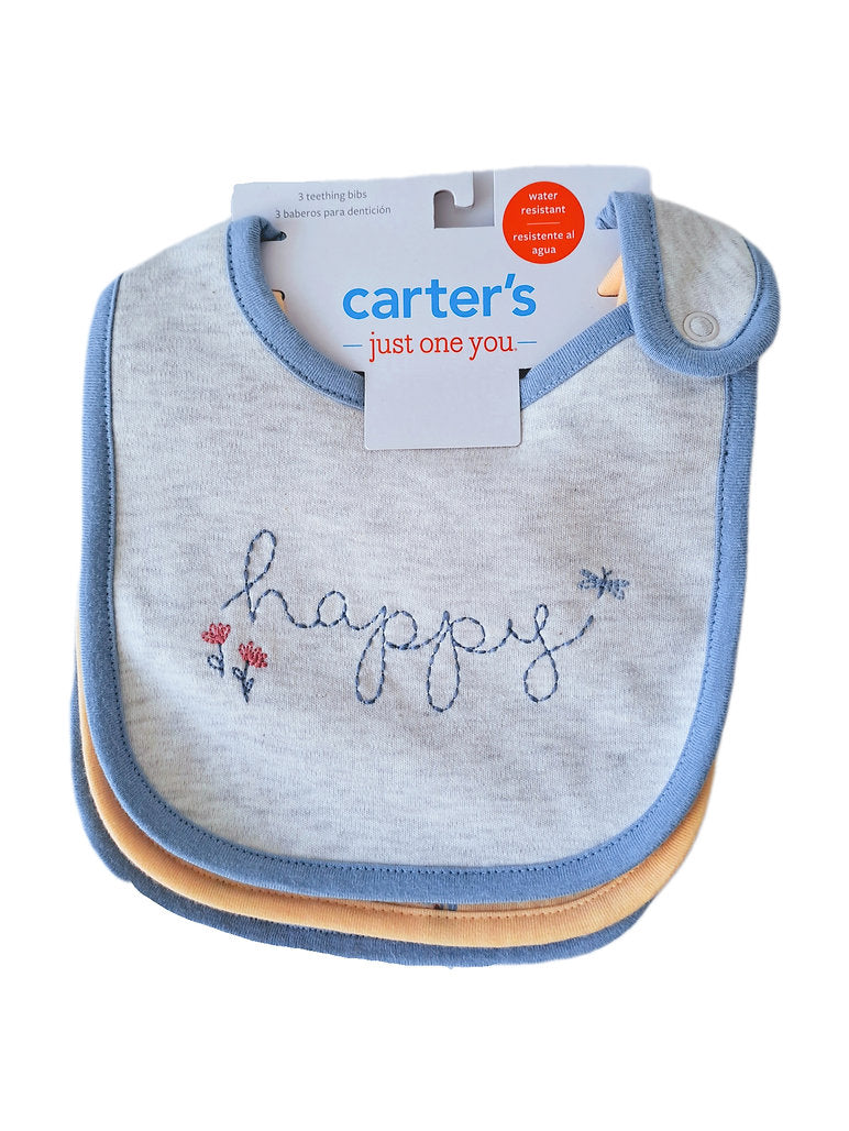 Carters set 3 baberos happy