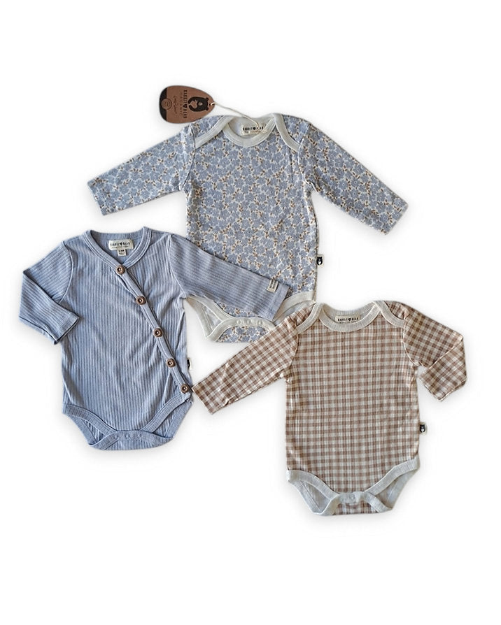 Rabbit & Bear set 3 mamelucos manga larga - Talla 3a6 meses