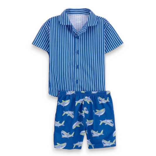 Carter's pijama 2 piezas short y camiseta botones - Talla 3T