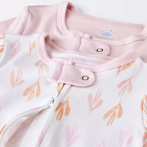 Cloud Island set 2 pijamas doble zipper pie cerrado tela modal - Talla 3a6m