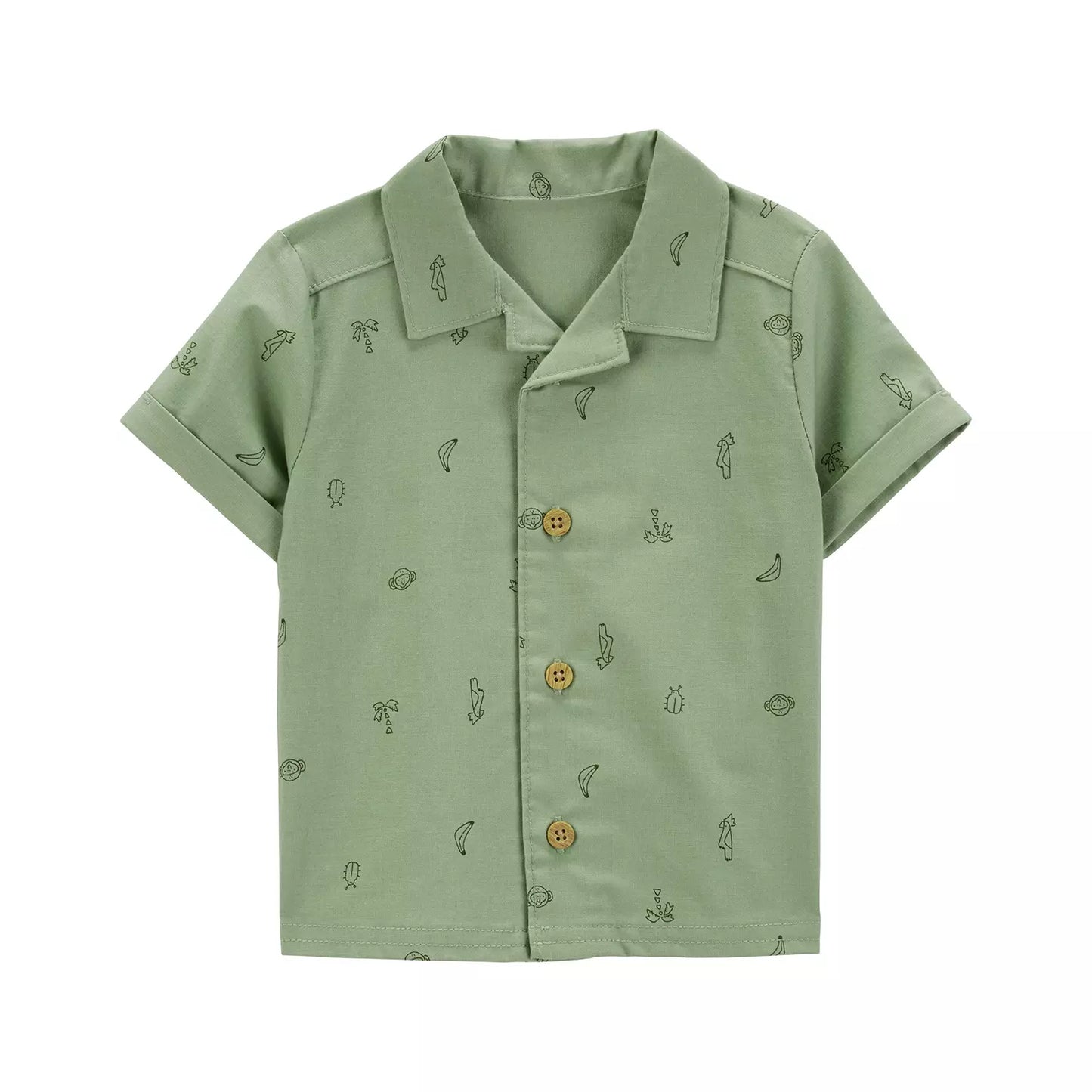 Carter's Set 3 piezas bermuda, camisa y mameluco - Talla 12m