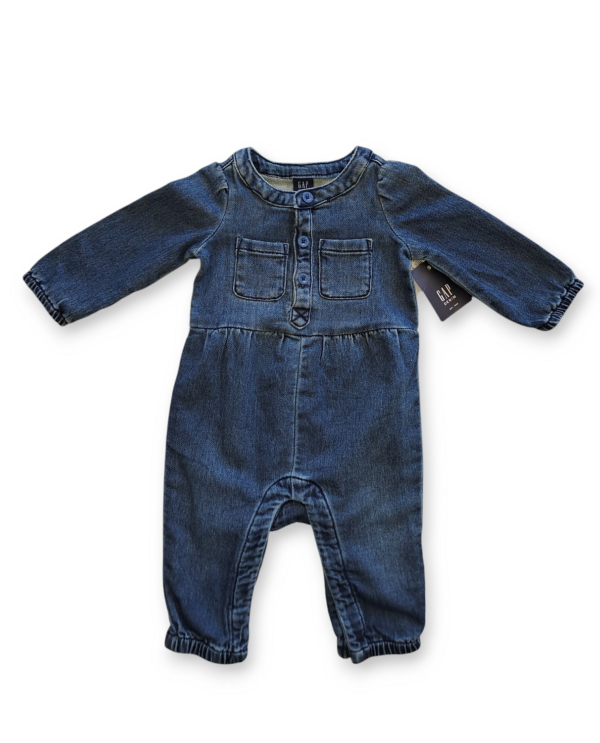 GAP Baby enterizo mezclilla botones - Talla 0a3 meses