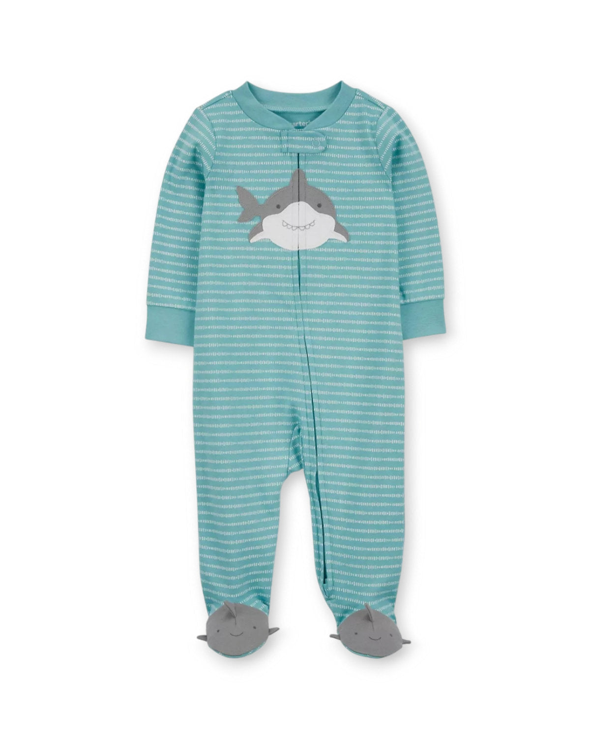 Carter's pijama pie cerrado doble zipper tiburón - Talla RN - 3m - 6m