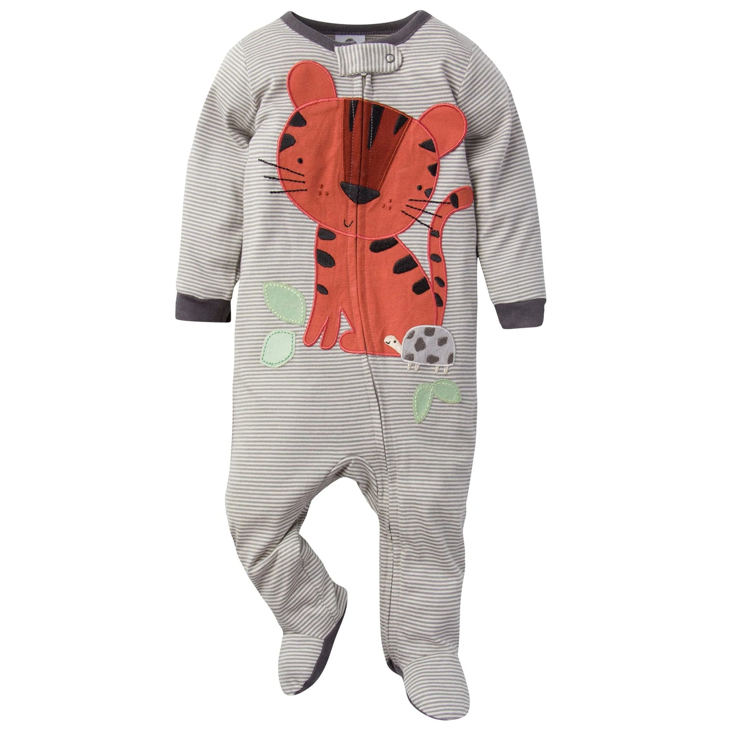 Gerber set 3 pijamas pie cerrado zipper safari - Talla 0a3 meses