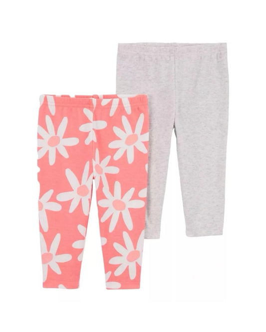 Carter's Set 2 pantalones floreado gris - Talla 18 meses